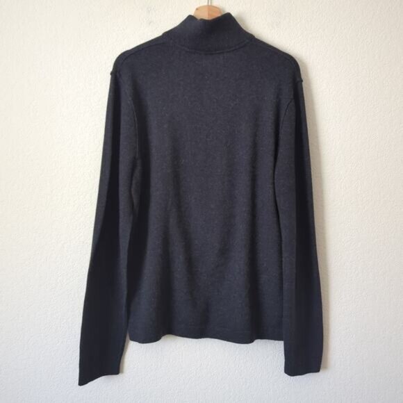 Banana Republic Luxury Blend Sweater Mens Large Rabbit Hair Angora Cashmere Gray - Picture 2 of 6